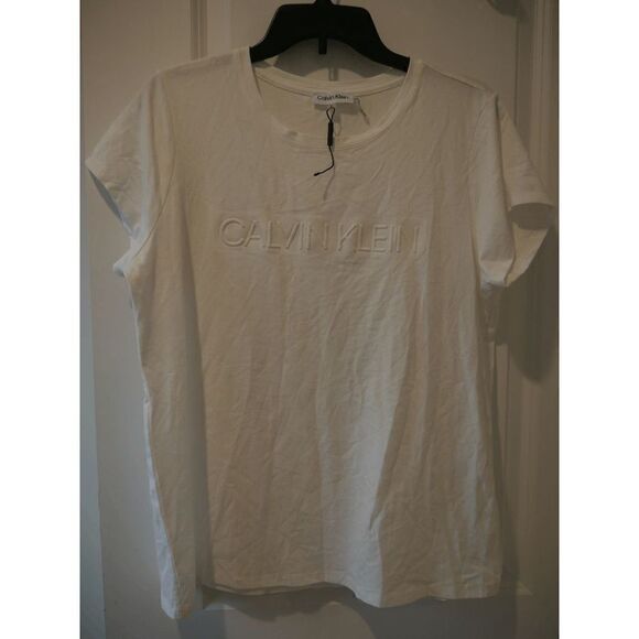 CALVIN KLEIN Women's Logo Tee L #1710-B5 - Picture 2 of 8